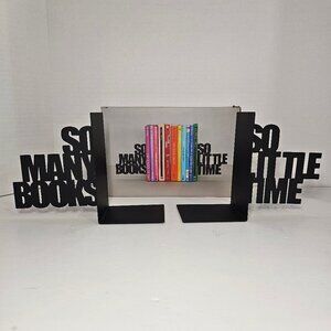 Balvi So Many Books So Little Time Black Metal Bookend New